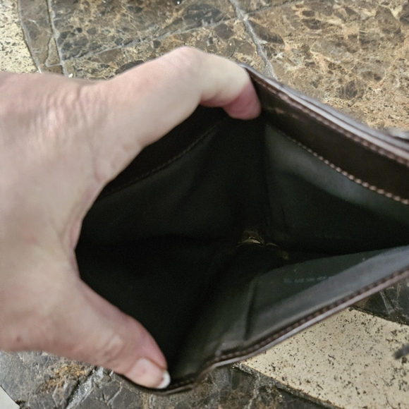 FENDI Zucca Brown Canvas Leather Bifold Small Wallet Metal Plate Logo - Picture 7 of 7